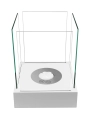 Biokominek wolnostojący garden mini z szybami biały 04.webp