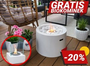 Biokominek Moon biały mat 