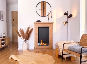 Biokominek portalowy Boho z szybą