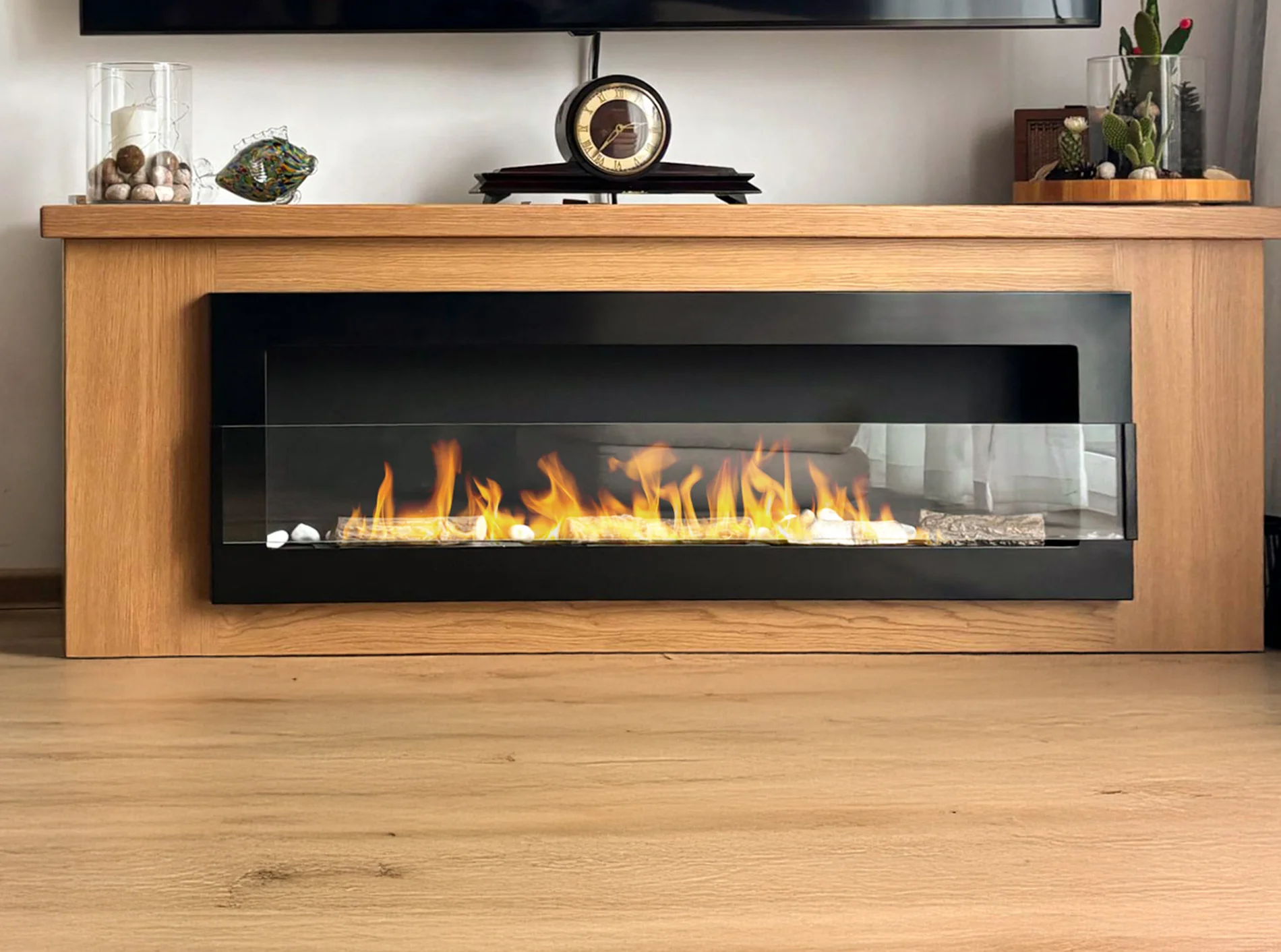 Biokominek wiszący 900x400 Slim z szybą