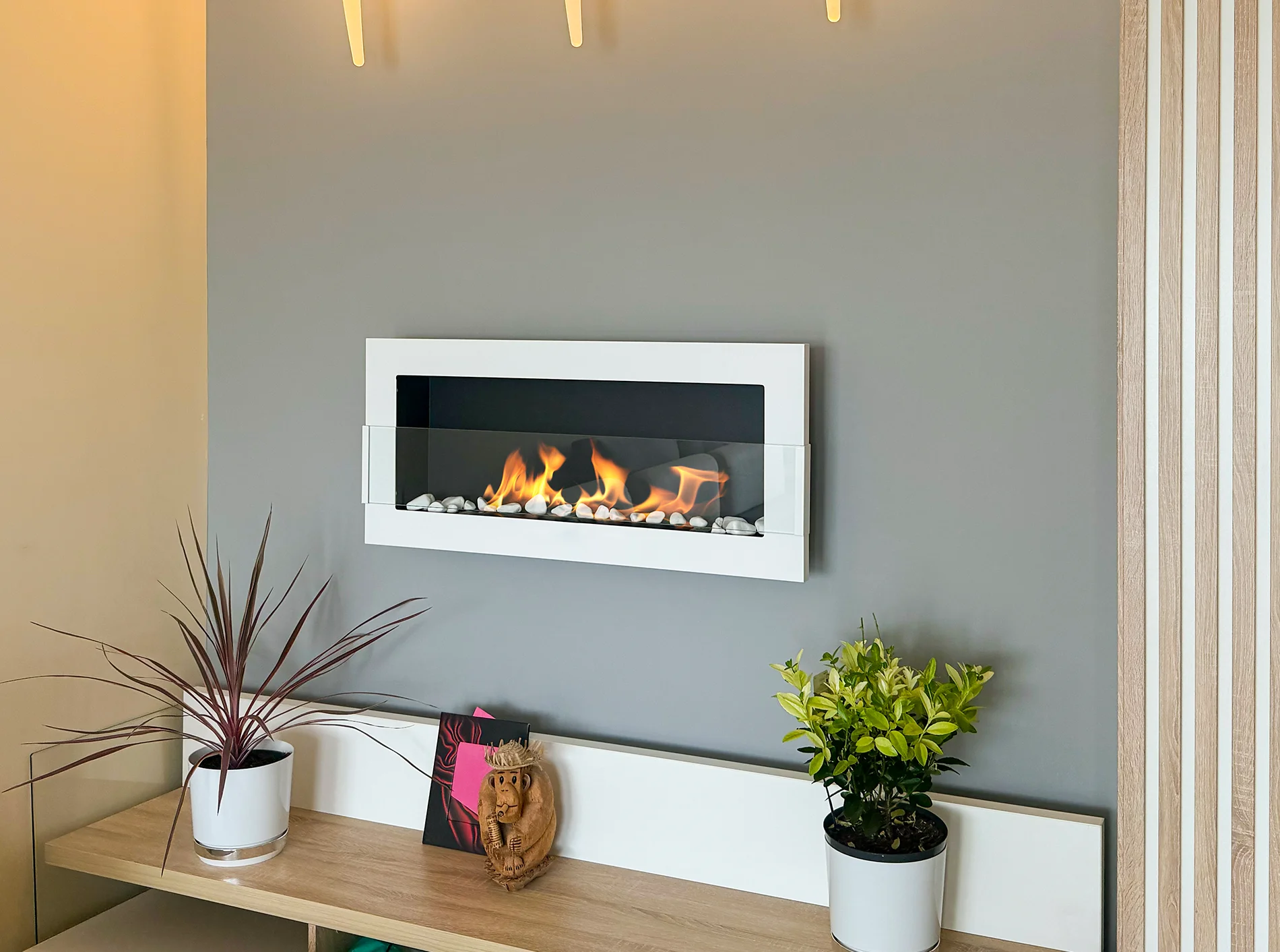 Biokominek wiszący 900x400 Slim z szybą 